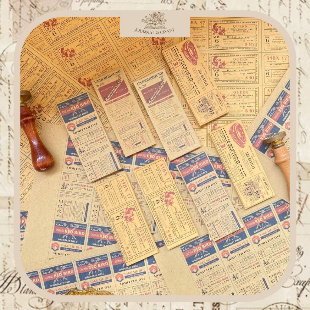 

Journalandcraft 30pcs Vintage Ticket Paper Letter Notebook Journaling Journal Stationery Vintage Ticket Paper