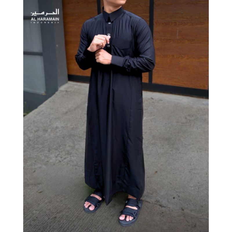 Jubah Al Haramain Premium Manset Black