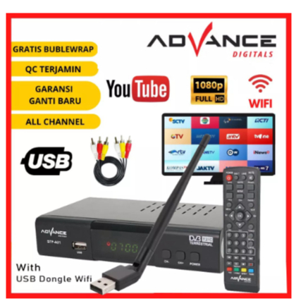 STP //Set Top Box TV Digital Receiver Advanvce Penerima Siaran Full HD/ STB tipi vcd Wifi Bisa Youtu