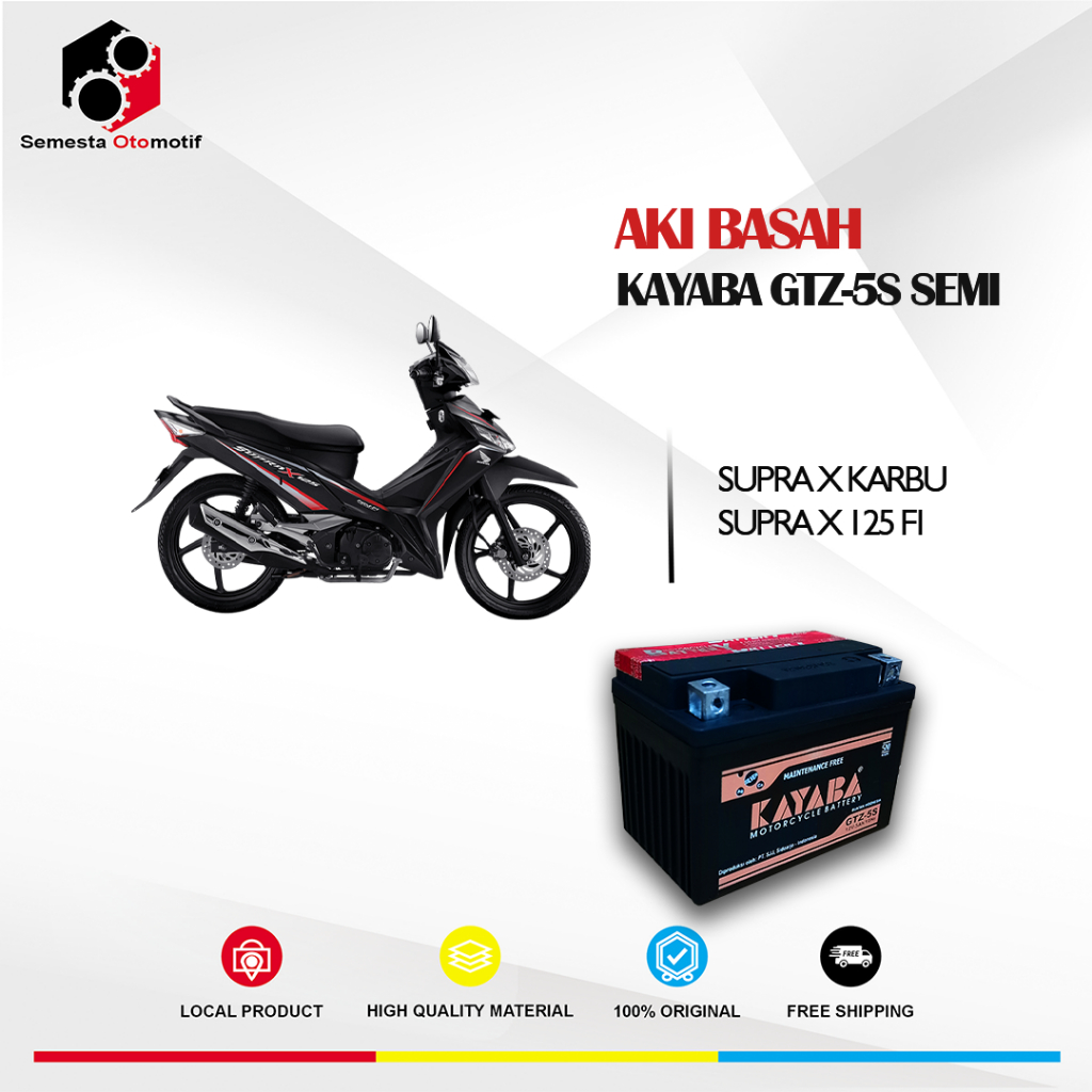 Aki Motor Supra X 125 Supra X Karbu KAYABA GTZ5S Aki Kering MF