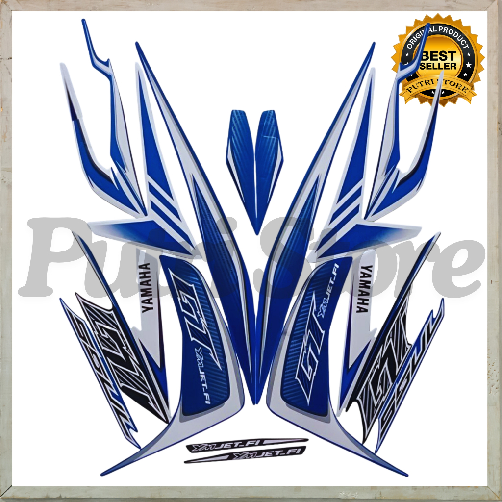 Stiker Striping Mio Soul GT 2013 Biru Putih List Stiker Standar Mio Soul GT 2013 Terbaik