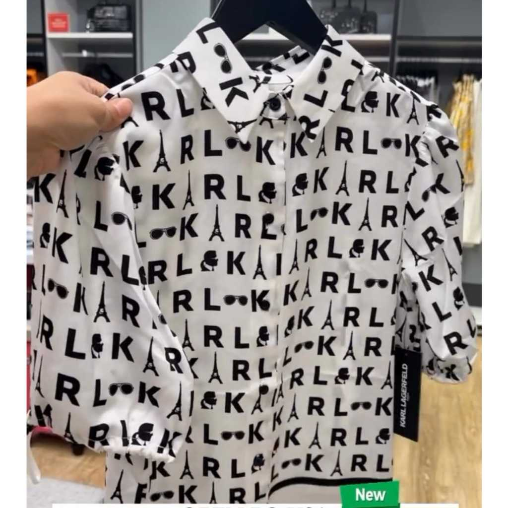 karl lagerfeld kemeja wanita LOGO - OF 106 original white