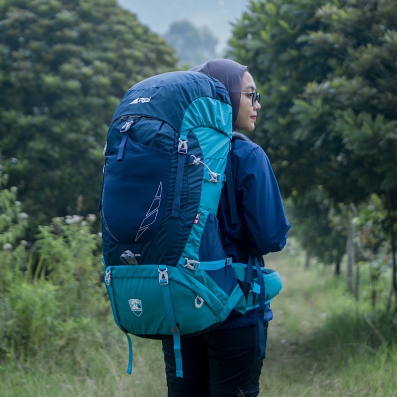 Tas Gunung Carrier Premium Rei Mandala 60L Arei Outdoorgear Air Back System Jaring - Include Cover B