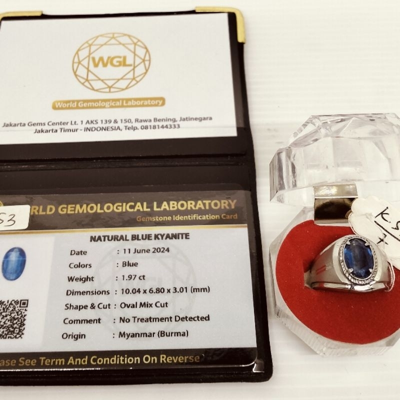 Cincin Natural Blue Kyanite+Memo