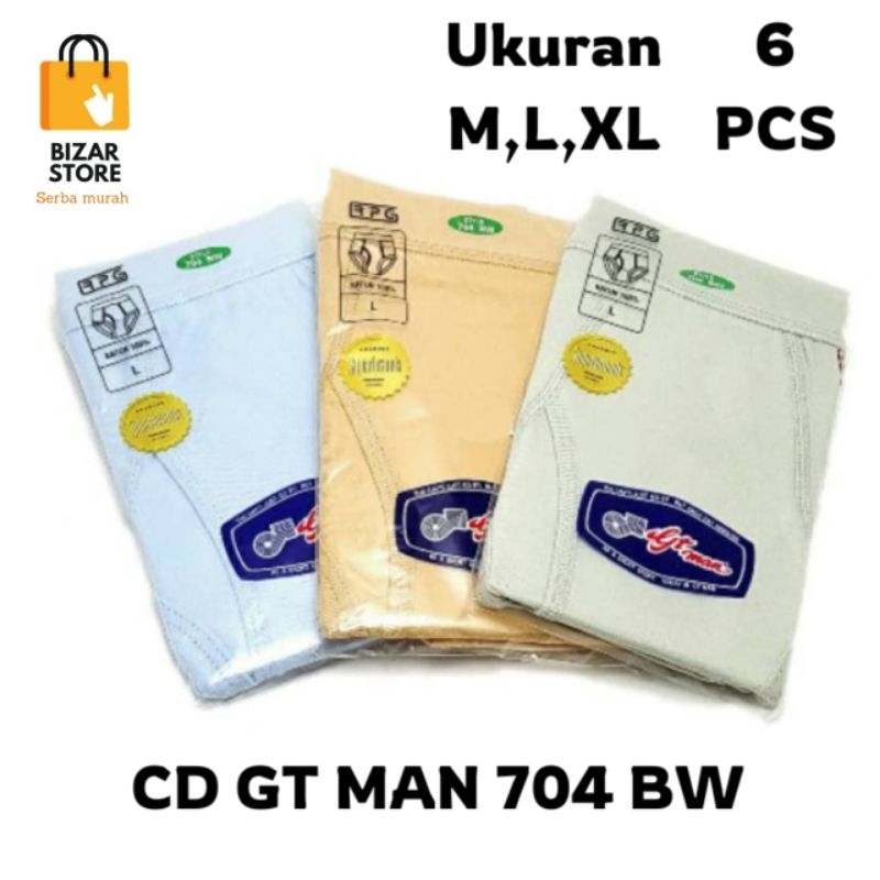 6pcs Cd Gt Man 704 bw Celana dalam Gt man Style 704 bw orignal