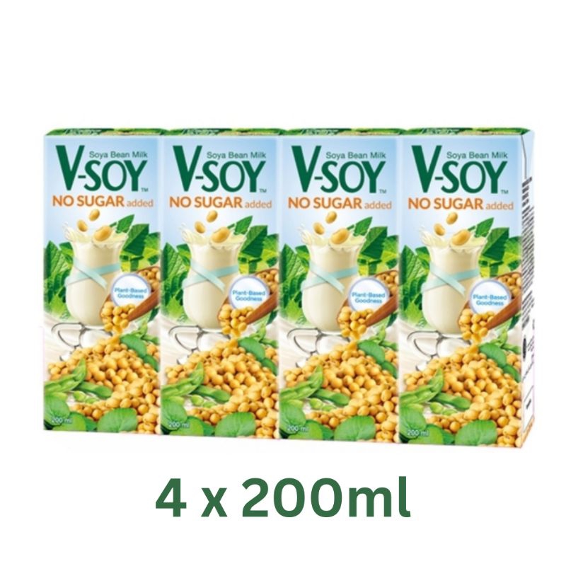

Vsoy No Sugar Soya Bean Milk 200ml. Susu Kacang Kedelai Bebas Gula
