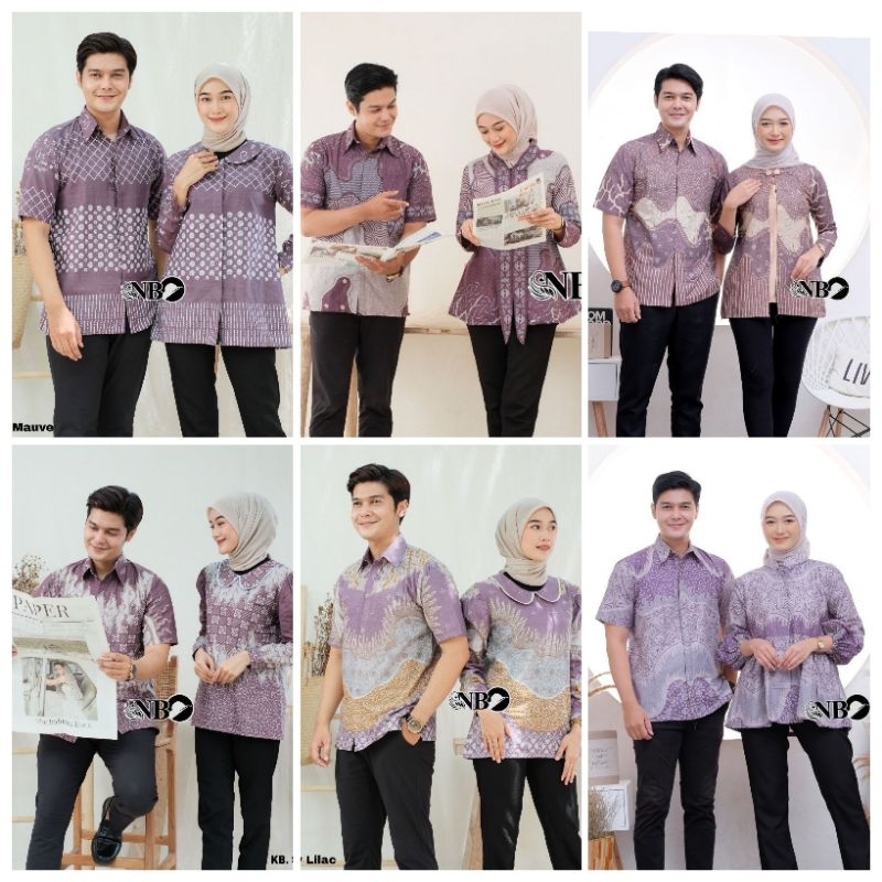 COUPLE BATIK ATASAN WARNA UNGU PURPLE LILAC / BATIK WARNA UNGU VIOLET