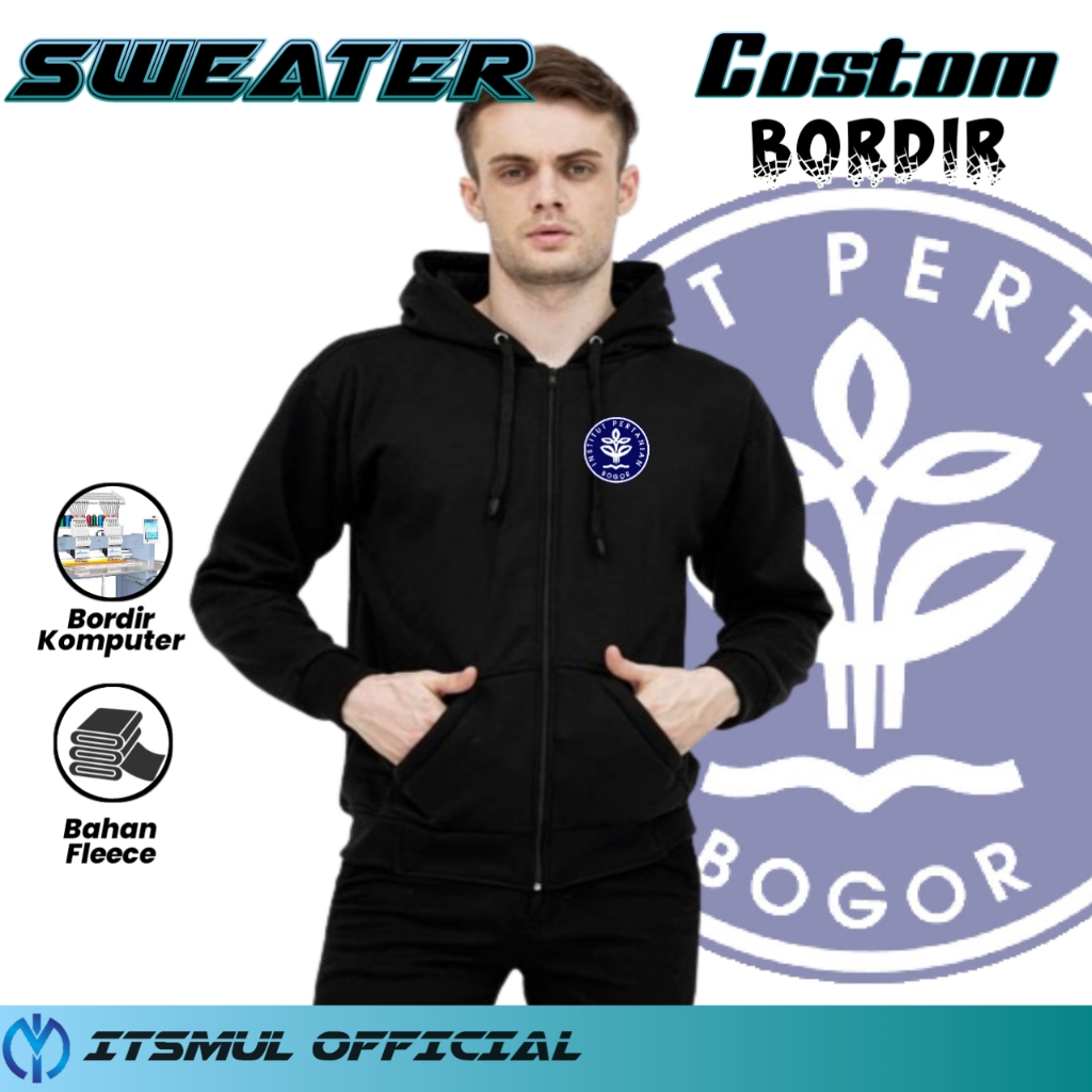 Sweater Hoodie Zipper IPB Institut Pertanian Bogor