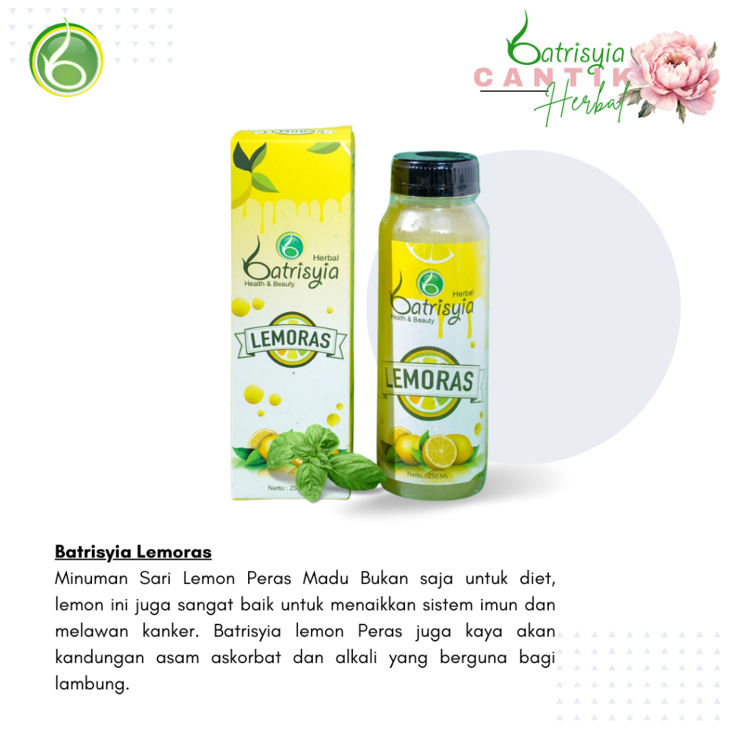 

Batrisyia Lemoras - Minuman Sari Lemon Peras dan Madu