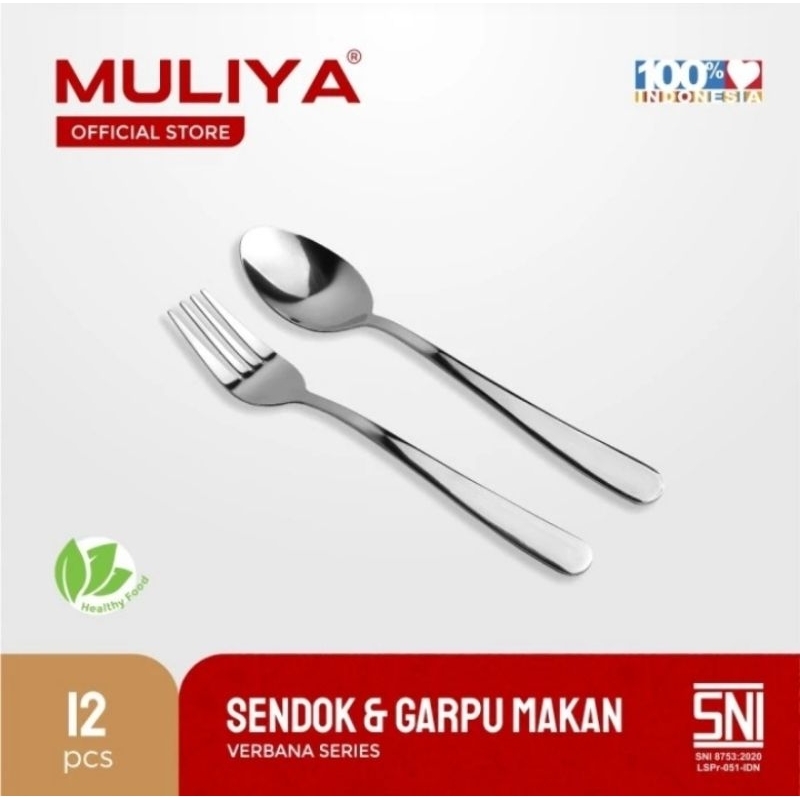 BATAM - MULIYA cutlery series verbana 12 pcs sendok garpu stainless steel sangat tebal