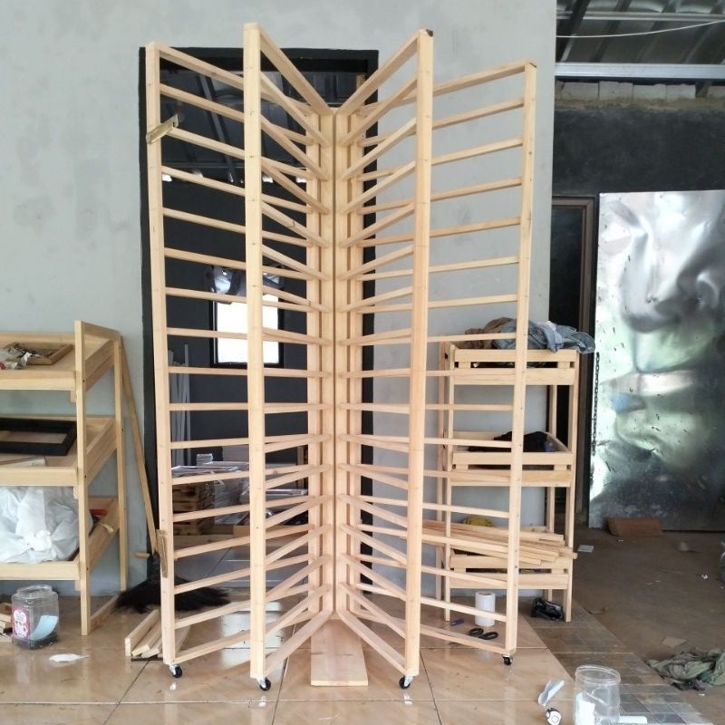 Rak Cellophane Rak Kertas Rak Kerudung Rak Kayu Lipat