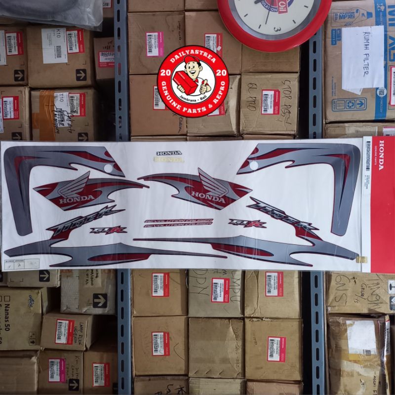LIS STICKER STRIPING BODY MERAH HONDA TIGER REVO 2007 2008 ORIGINAL ORI ASLI AHM 871X0-KCJ-670ZB