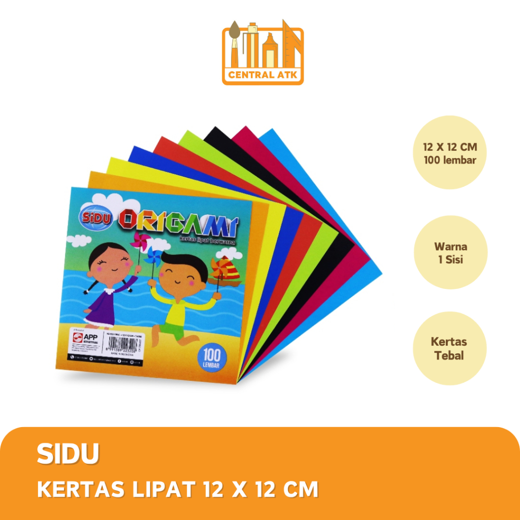 

ORIGAMI / KERTAS LIPAT SIDU WARNA 12x12 (100 LEMBAR)