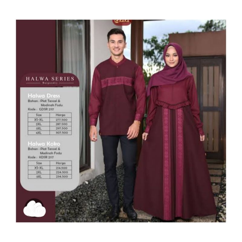 HALWA BURGUNDY BY KEKE/GAMIS WANITA BURGUNDY