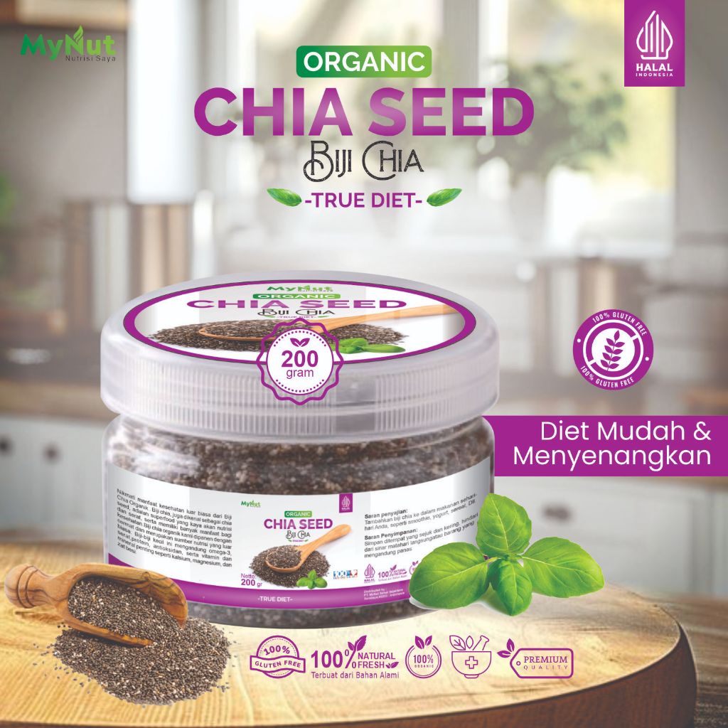 

MYNUT CHIA SEED 200 GR TOPLES BIJI CHIA ORGANIC 100% ORIGINAL BLACK CHIA