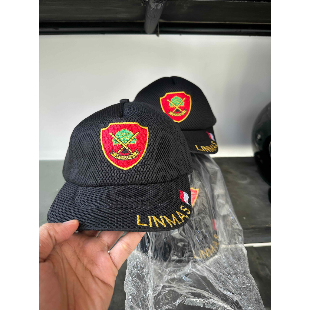 Topi jaring linmas hijau - topi dinas linmas warna hijau