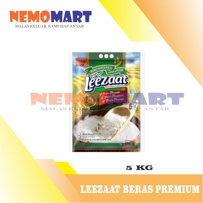 

BERAS LAHAP LELE PREMIUM 5 KG KILO KILOGRAM PULEN PUTIH ALAMI 5KG 5KILO 5KILOGRAM WHITE RICE