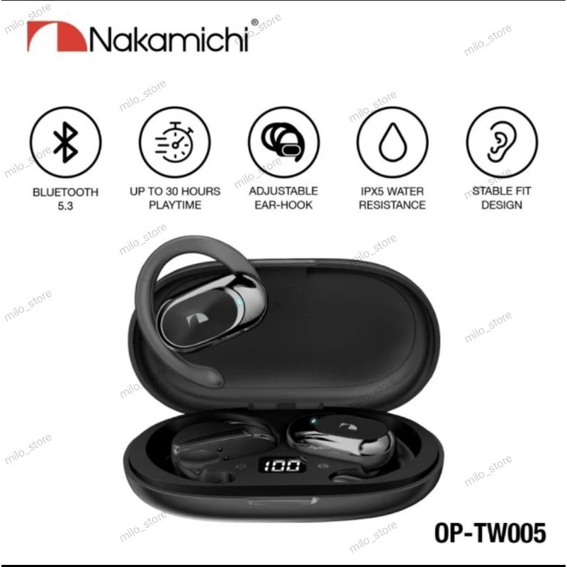 Headset tws nakamichi op tw005 ear hook
