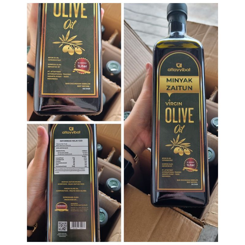

Minyak Zaitun Extra Virgin Olive Oil 1000ml 1 Liter Attayyibat