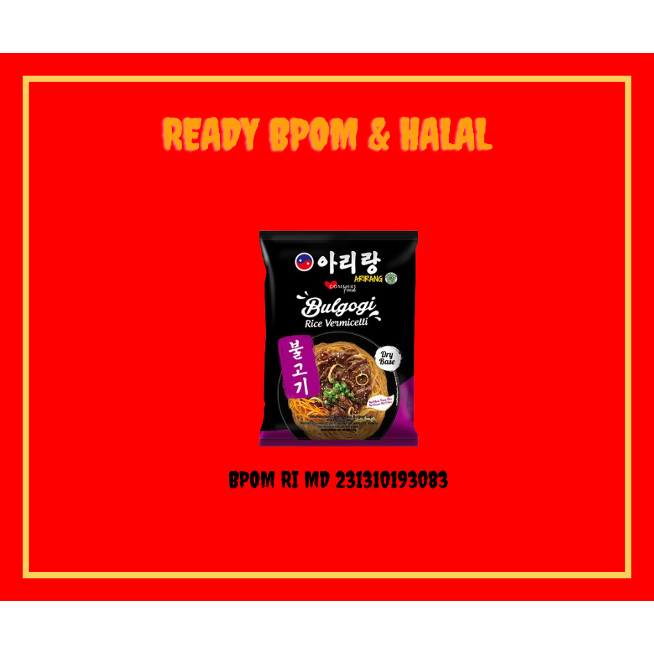 

BPOM RI ARIRANG RICE VERMICELLI BULGOGI 73GR