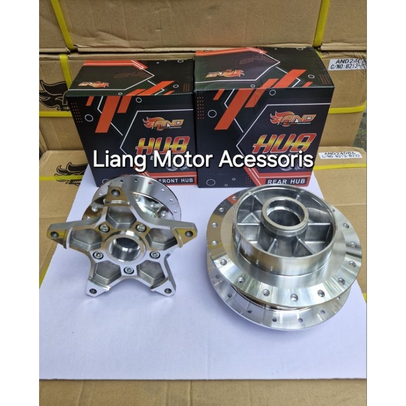 Tromol/Trombol/Roda Hub 1 Set Depan Belakang Warna Chrome - Honda CB / CBR 150 R 2019 USD Up Side Do