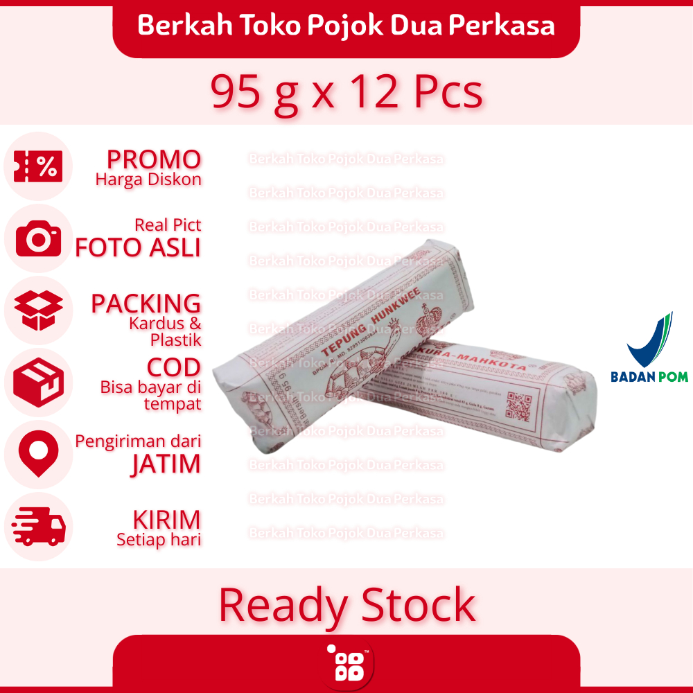 

PHM Kura-kura Mahkota Tepung Hunkwee Putih 95 g isi 12 Pcs [JATIM]