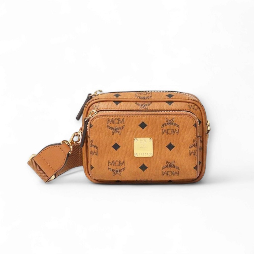 Tas MCM X-Mini Klassik Crossbody in Visetos Cognac Original