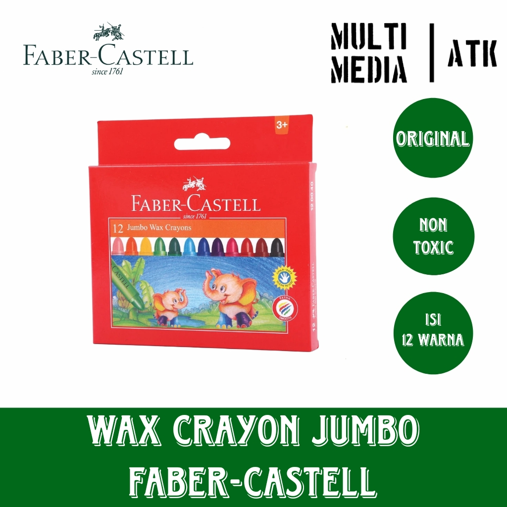 

WAX CRAYON FABER CASTELL JUMBO 12 WARNA