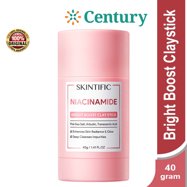 SKINTIFIC NIACINIMADE BRIGHTENING BOOST CLAY STICK 40G / PERAWATAN WAJAH / MASKER WAJAH