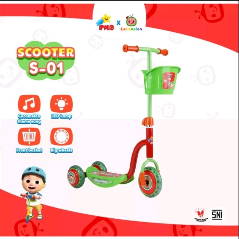 Scooter S01 Cocomelon Series - PMB Toys / Scooter Anak Anak/ Skuter kecil