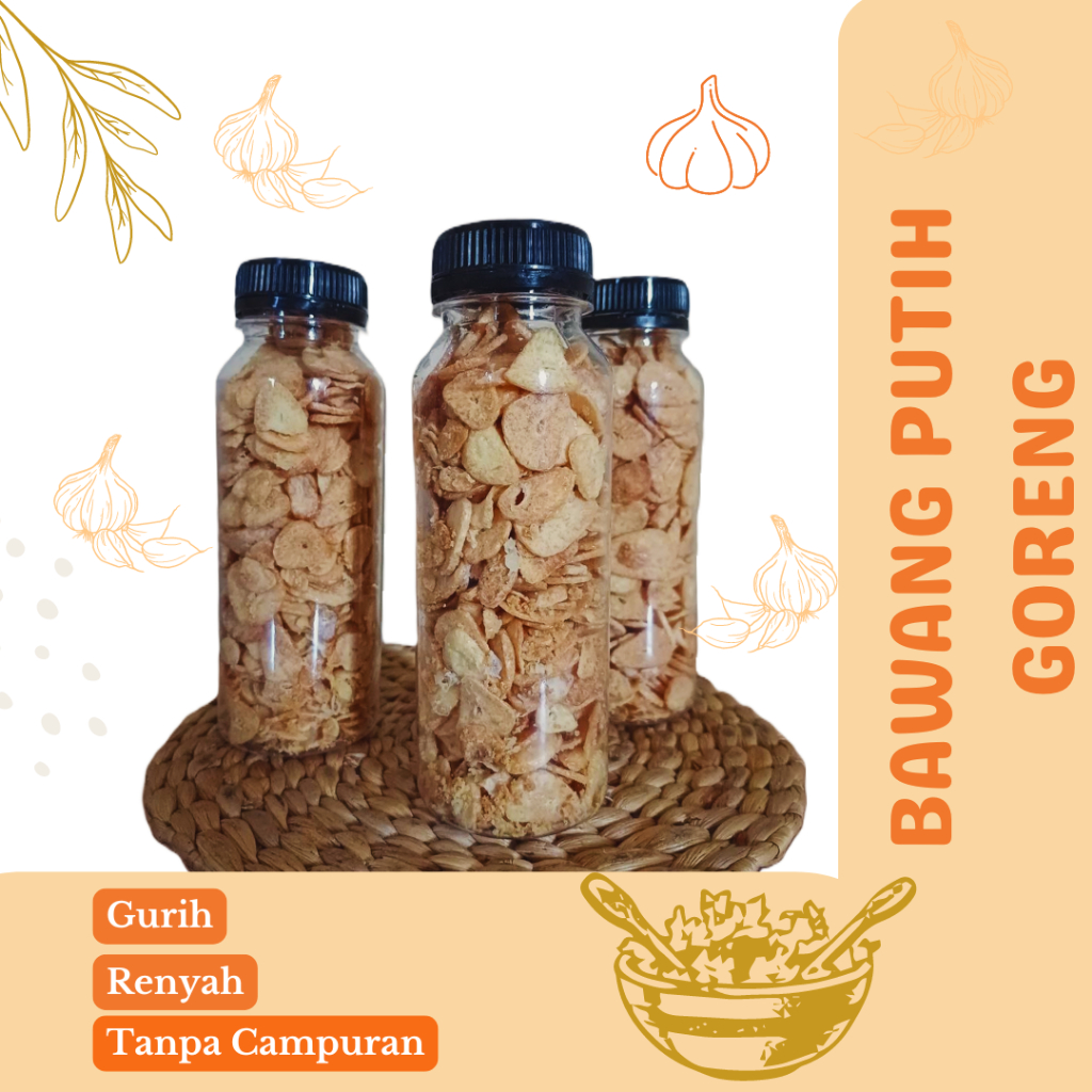 

BAWANG PUTIH GORENG 70 gram dan 10 gram