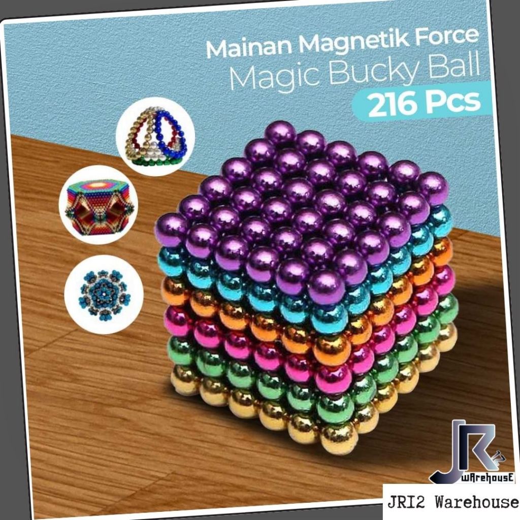 Mainan Bola Magnet Warna Warni 216Pcs - Magnetic Ball
