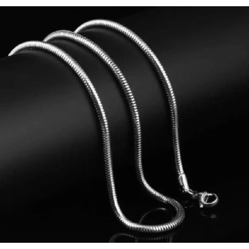 [cod]kalung titanium pria model bulat ukuran 45cm 50cm 60cm