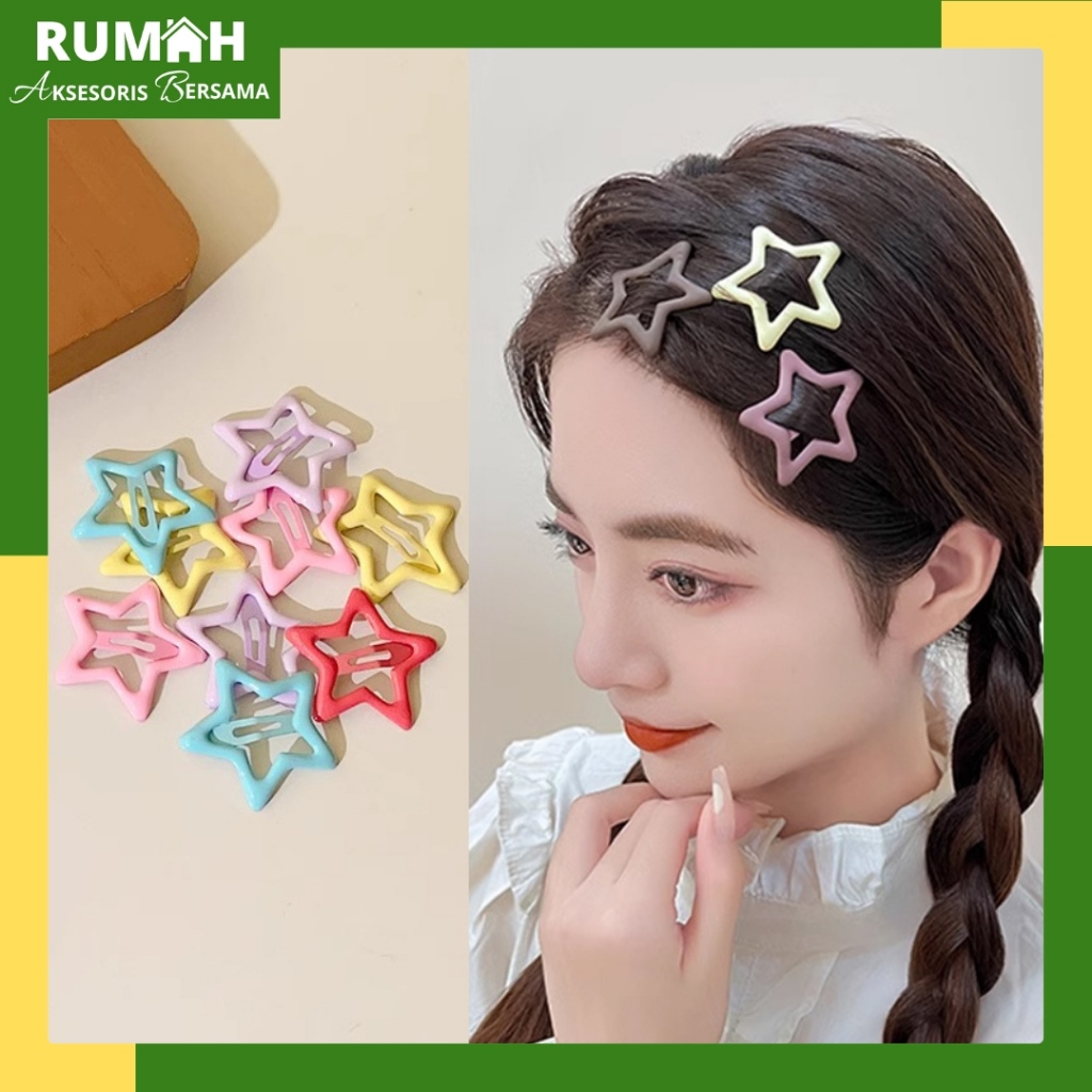 RAB JR504 Stars Jepit Rambut Bentuk Bintang Lucu Korea Cute Hair Clip Stars Jepit Rambut Perempuan