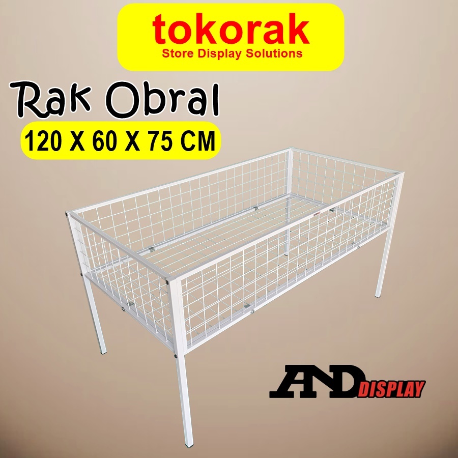 RAK OBRAL 120 X 60 CM RAK BAJU OBRAL WIREMESH 60X120CM BOX OBRAL WAGON KERANJANG SERBAGUNA MURAH