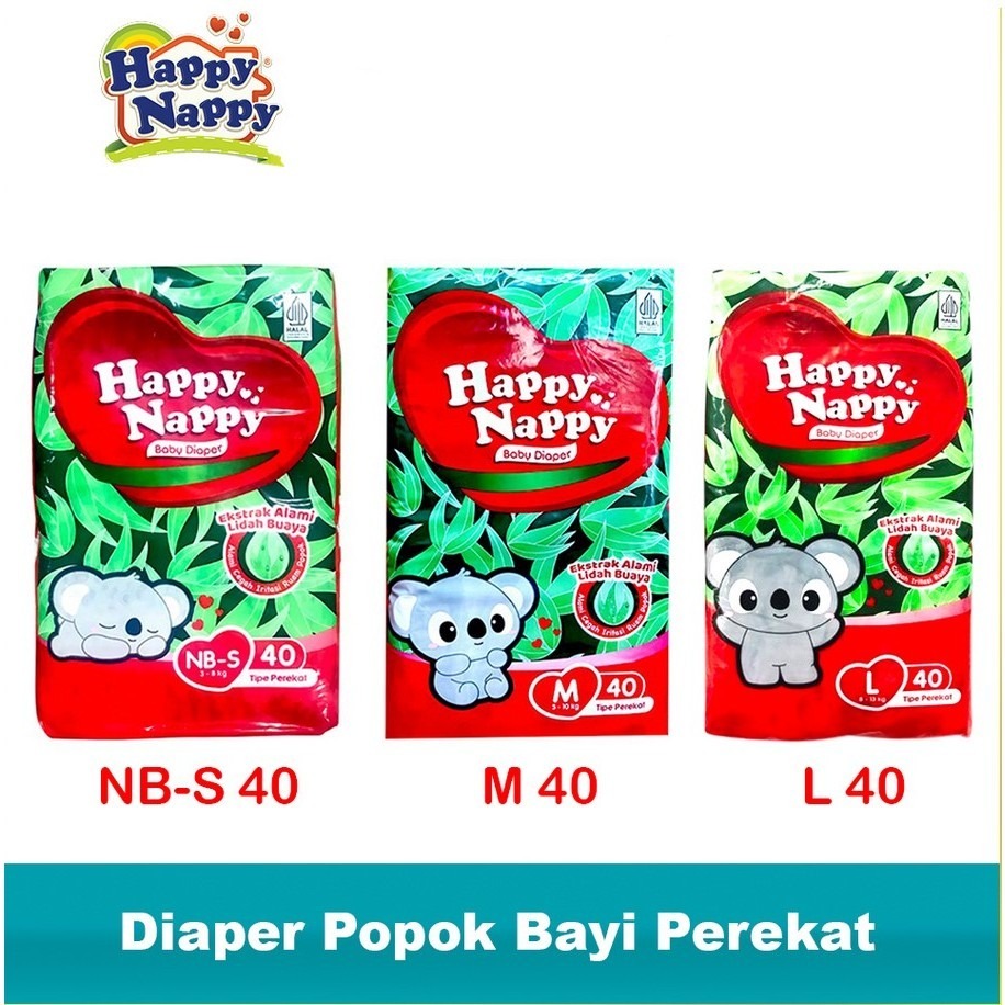 Happy Nappy Tape Perekat NB40 S40 M40 L40 / Happy Nappy Pants Popok Celana S M L XL XXL