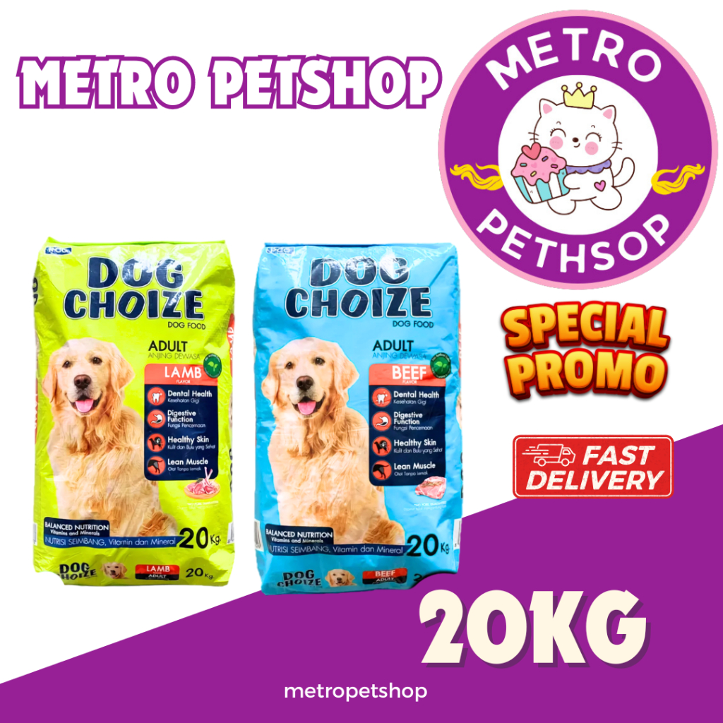 DOG CHOIZE BEEF & LAMB 20KG makanan anjing dog choize EKSPEDISI