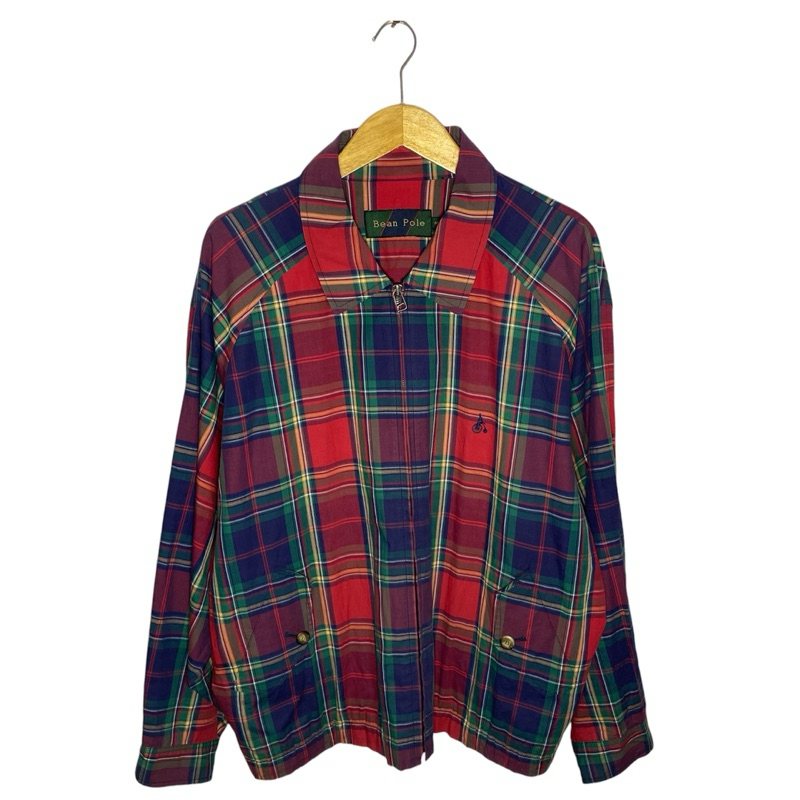 work jacket tartan beanpole red