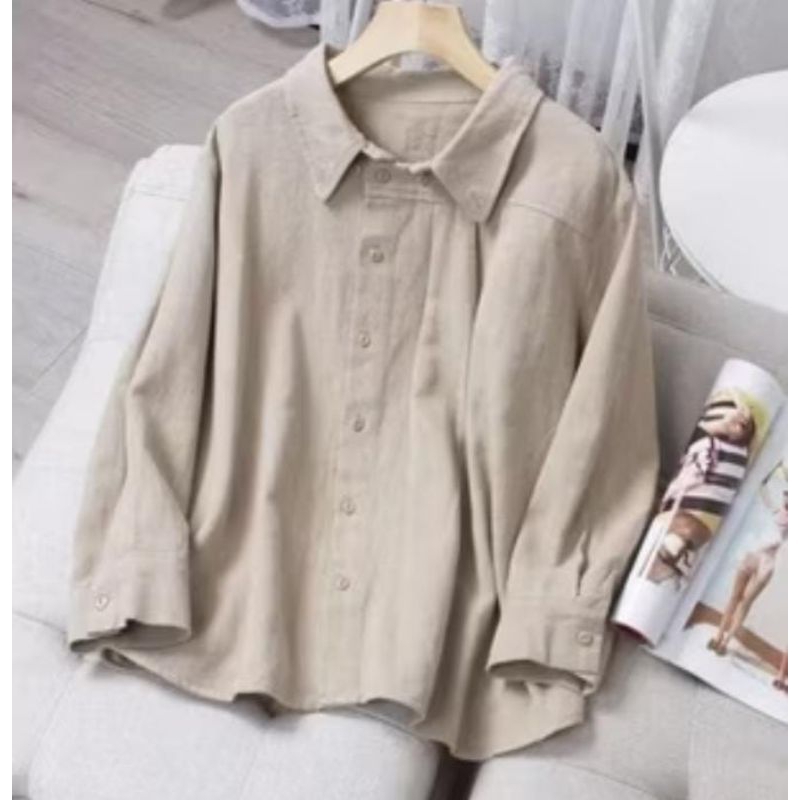 kemeja wanita linen terlaris ter viral//Atasan blues Jane wanita masa kini formal dan santai elegant