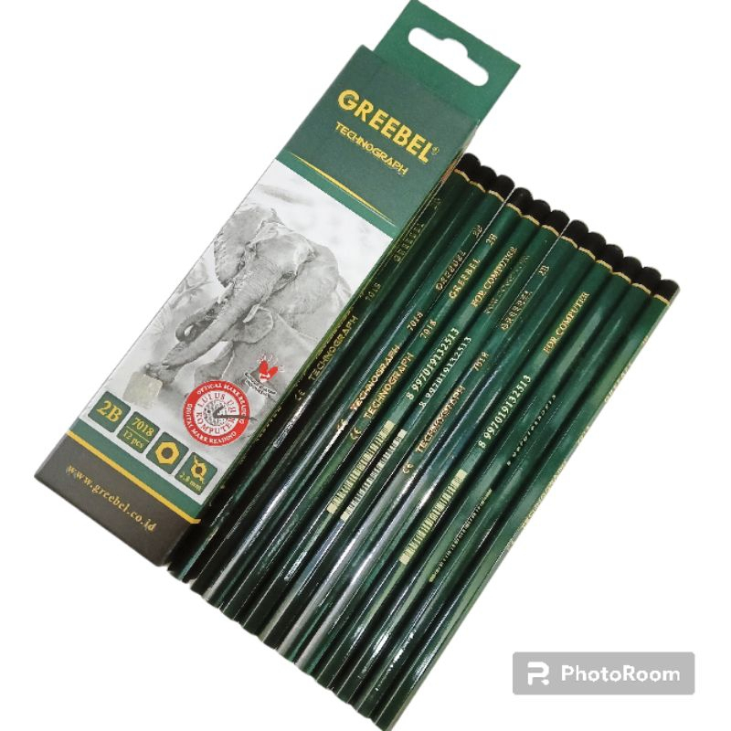 

GREEBEL Pensil Pencil Kayu Tulis 2B (PENSIL 7018 12 PCS/SET) / Pensil Tulis / Grafit / Graphite / Pensil Ujian Sekolah / Pensil Gambar