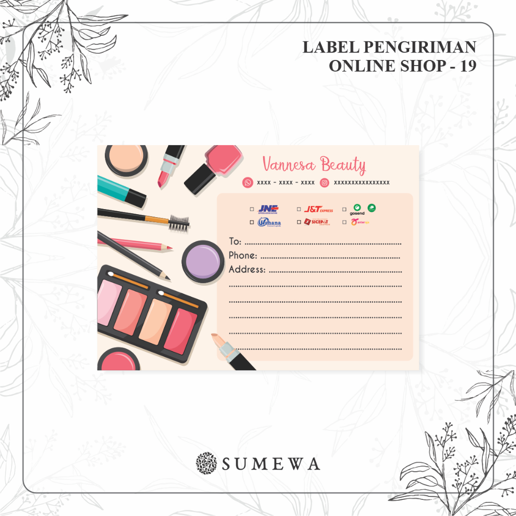 

Label Pengiriman Online Shop / Label Paket / Label Alamat / Sticker Pengiriman / Sticker Resi / Label Olshop - 19