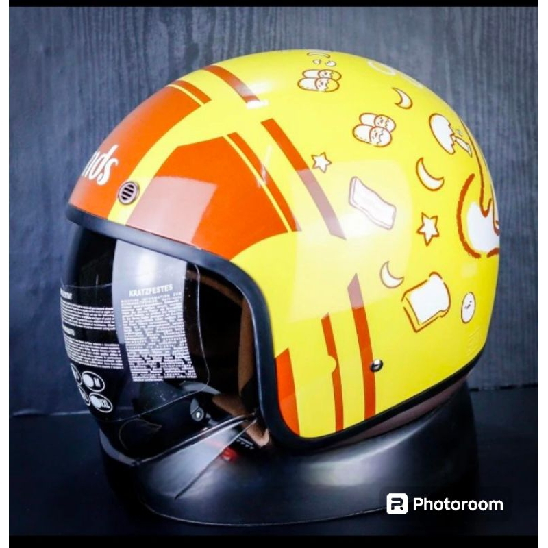 HELM MDS MAGNUM MOTIF RETRO CLASIC PRIA DAN WANITA SOLID ORIGINAL
