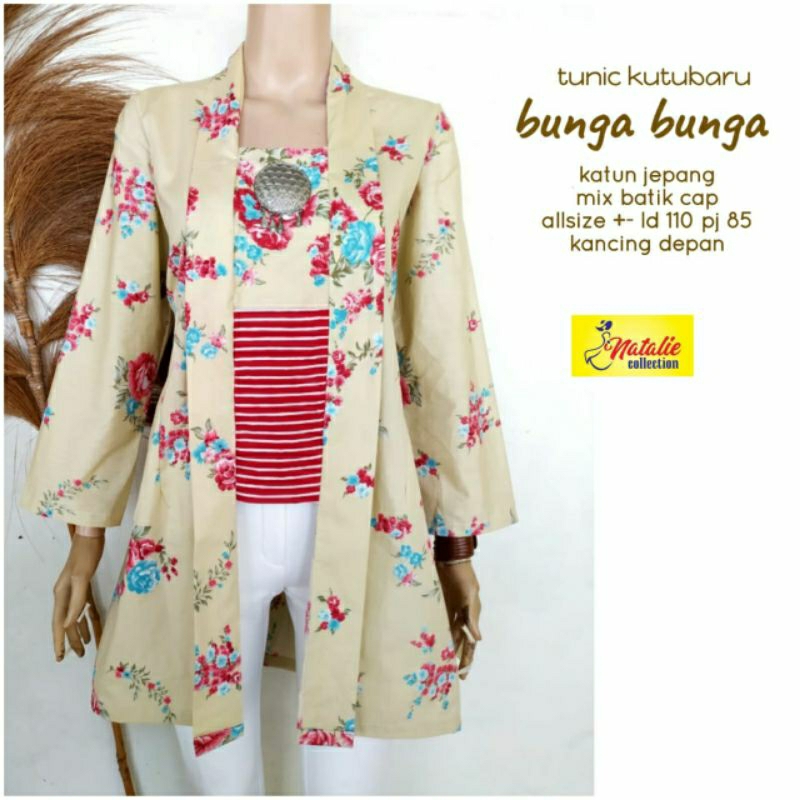tunik kutubaru bunga by natalie || katun jepang