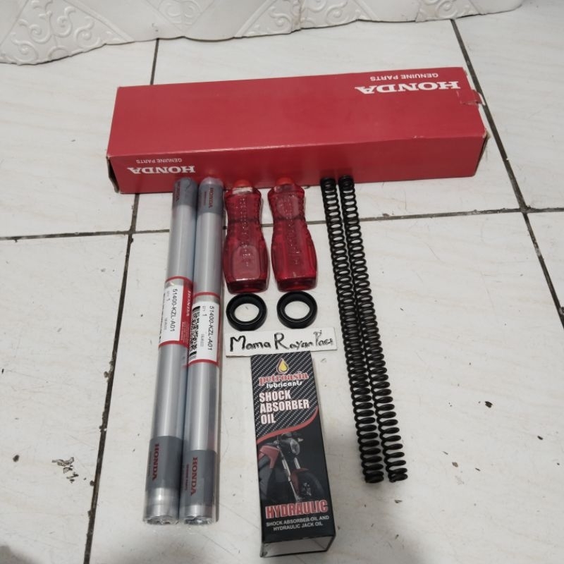 As Shock Depan Vario 125 Vario 125 Sepasang kanan kiri Pipa Shock+Per Shock+Sil Shock Oli Shock (KZL