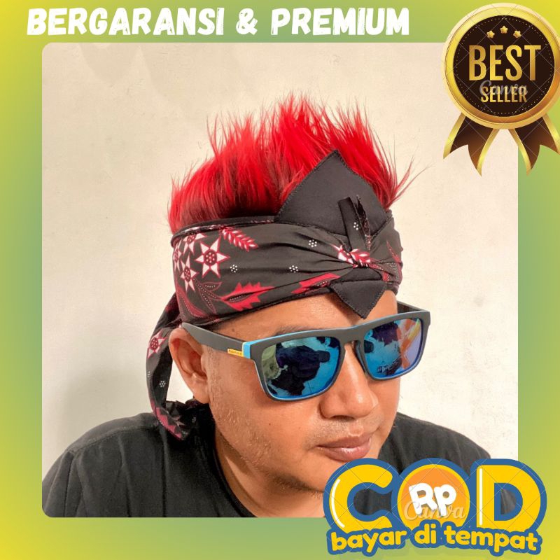 Udeng Rambut palsu Jawa Bali premium blankon rambut palsu