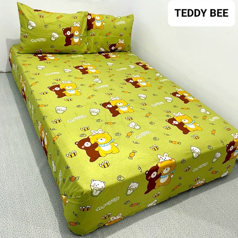 BISA SPREI TEDDY BEE LUCU MOTIF AESTHETHIC 180X200 SPRAI KAMAR ESTETIK 160 x 200 SEPRAI DEKORASI WAR
