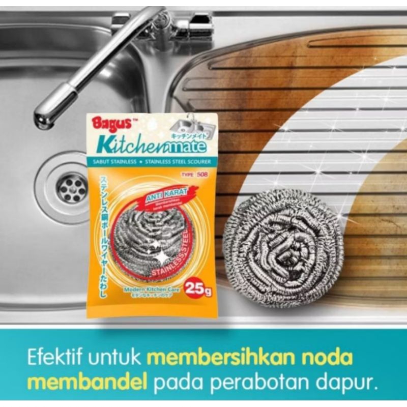 Bagus Sabut Stainless Scourer kawat cuci piring 12 gr