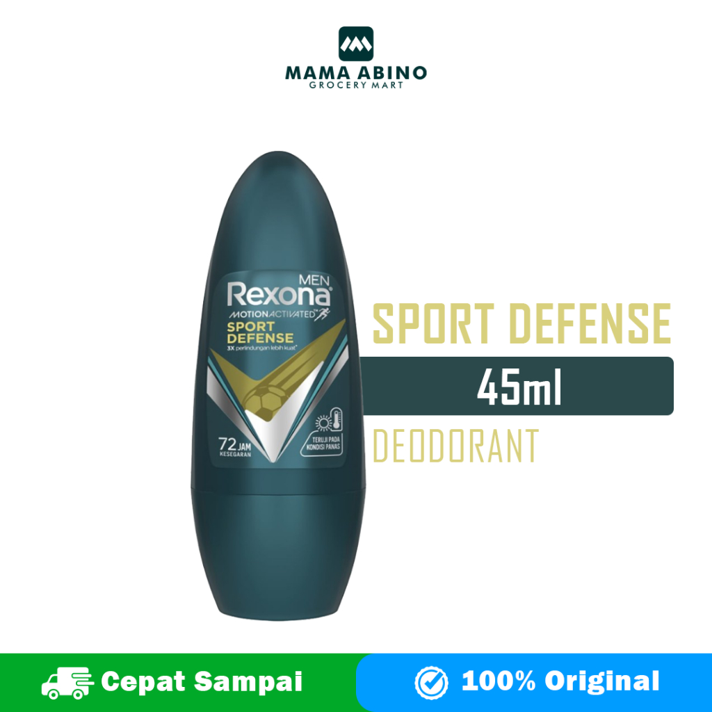 Deodorant Rexona Men Sport Defense 45ml Roll On Deodoran Pria Laki Laki Cowok