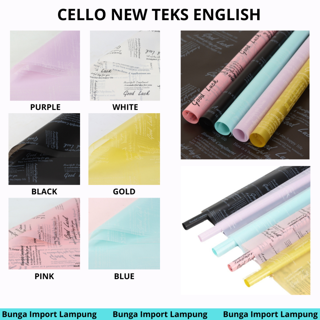 

(lembaran)Cellophane New Teks English Semi Transparant