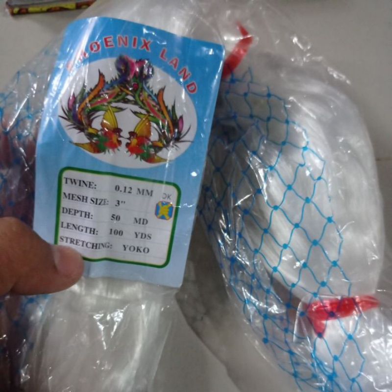 jaring ikan 3 inch 0.12 50md/100yds YOKO jaring murah